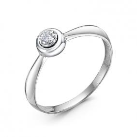 Кольцо из белого золота КЮЗ Del'ta Dбр112133б с бриллиантом Dбр112133б фото