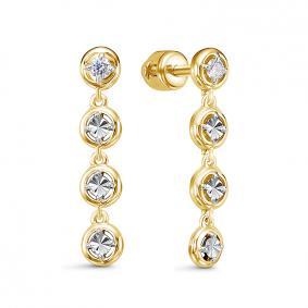 Серьги из лимонного золота КЮЗ Del'ta Dбр152361л с бриллиантом Dбр152361л фото