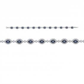 Золотой браслет КЮЗ Del'ta Dбр2772549б с бриллиантом и сапфиром Dбр2772549б фото