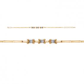 Золотой браслет КЮЗ Del'ta Dбр772190 с бриллиантом Dбр772190 фото