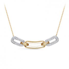 Колье из лимонного золота КЮЗ Del'ta Dд0701580рл с бриллиантом Dд0701580рл фото