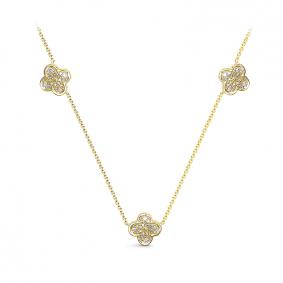 Колье из лимонного золота КЮЗ Del'ta Dд0701590рл с бриллиантом Dд0701590рл фото