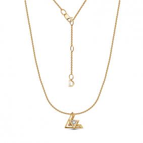 Колье из лимонного золота КЮЗ Del'ta Dд0701738рл с бриллиантом Dд0701738рл фото