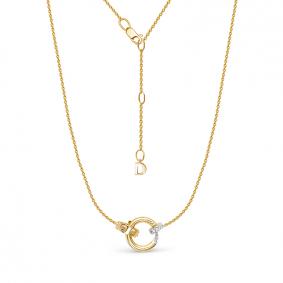 Колье из лимонного золота КЮЗ Del'ta Dд0701796рл с бриллиантом Dд0701796рл фото