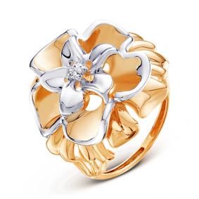 Золотое кольцо КЮЗ Del'ta Dд110003 с бриллиантом Dд110003 фото