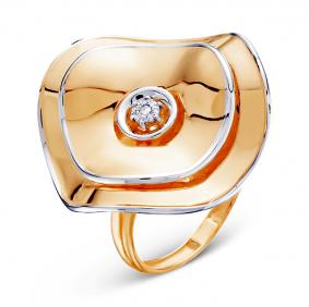 Золотое кольцо КЮЗ Del'ta Dд110008 с бриллиантом Dд110008 фото