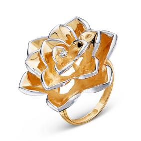 Золотое кольцо КЮЗ Del'ta Dд110010 с бриллиантом Dд110010 фото