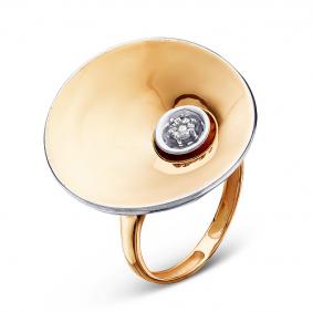 Золотое кольцо КЮЗ Del'ta Dд110019 с бриллиантом Dд110019 фото