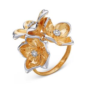 Золотое кольцо КЮЗ Del'ta Dд110031 с бриллиантом Dд110031 фото