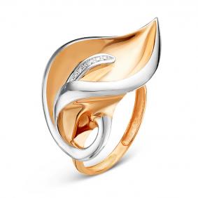 Золотое кольцо КЮЗ Del'ta Dд110035 с бриллиантом Dд110035 фото