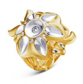 Кольцо из лимонного золота КЮЗ Del'ta Dд110040л с бриллиантом Dд110040л фото