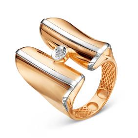 Золотое кольцо КЮЗ Del'ta Dд110047 с бриллиантом Dд110047 фото