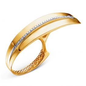 Кольцо из лимонного золота КЮЗ Del'ta Dд110062л с бриллиантом Dд110062л фото