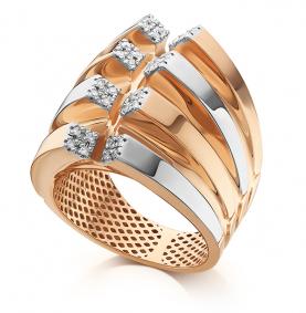 Золотое кольцо КЮЗ Del'ta Dд110064 с бриллиантом Dд110064 фото