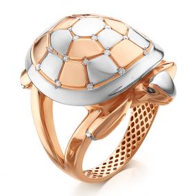 Золотое кольцо КЮЗ Del'ta Dд110068 с бриллиантом Dд110068 фото