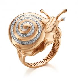 Золотое кольцо КЮЗ Del'ta Dд110069 с бриллиантом Dд110069 фото