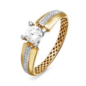 Золотое кольцо КЮЗ Del'ta Dд110077 с бриллиантом Dд110077 фото