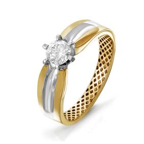 Золотое кольцо КЮЗ Del'ta Dд110079 с бриллиантом Dд110079 фото