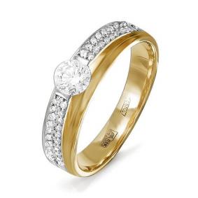 Золотое кольцо КЮЗ Del'ta Dд110089 с бриллиантом Dд110089 фото