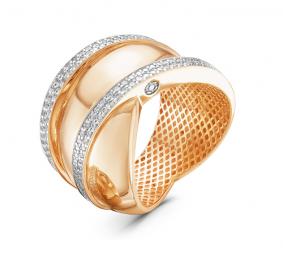 Золотое кольцо КЮЗ Del'ta Dд110108 с бриллиантом Dд110108 фото