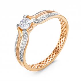 Золотое помолвочное кольцо КЮЗ Del'ta с бриллиантом Dд110115 Dд110115 фото