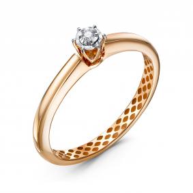 Золотое кольцо КЮЗ Del'ta Dд1101473р с бриллиантом Dд1101473р фото