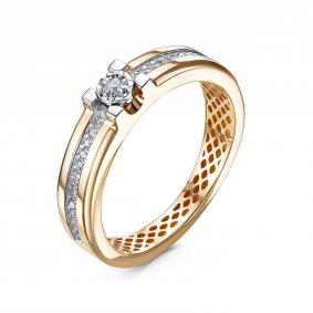 Золотое кольцо КЮЗ Del'ta Dд1101493р с бриллиантом Dд1101493р фото