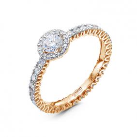 Золотое кольцо КЮЗ Del'ta Dд1101702р с бриллиантом Dд1101702р фото