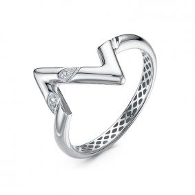 Кольцо из белого золота КЮЗ Del'ta Dд1101714рб с бриллиантом Dд1101714рб фото