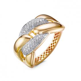 Кольцо из лимонного золота КЮЗ Del'ta Dд1101725рл с бриллиантом Dд1101725рл фото