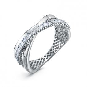 Кольцо из белого золота КЮЗ Del'ta Dд1101733рб с бриллиантом Dд1101733рб фото