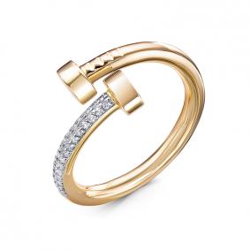 Кольцо из лимонного золота КЮЗ Del'ta Dд1101780рл с бриллиантом Dд1101780рл фото