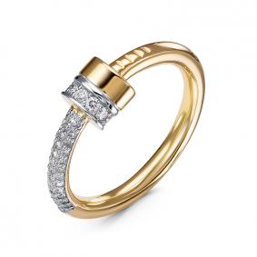 Кольцо из лимонного золота КЮЗ Del'ta Dд1101784рл с бриллиантом Dд1101784рл фото