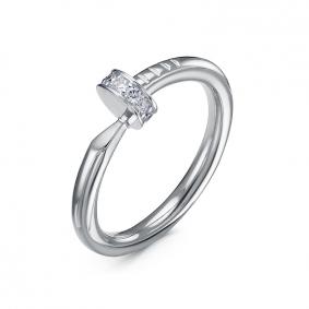 Кольцо из белого золота КЮЗ Del'ta Dд1101785рб с бриллиантом Dд1101785рб фото