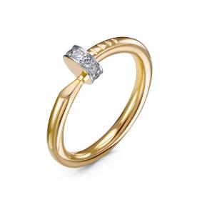Кольцо из лимонного золота КЮЗ Del'ta Dд1101785рл с бриллиантом Dд1101785рл фото