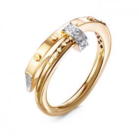 Кольцо из лимонного золота КЮЗ Del'ta Dд1101792рл с бриллиантом Dд1101792рл фото