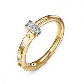 Кольцо из лимонного золота КЮЗ Del'ta Dд1101799рл с бриллиантом Dд1101799рл фото