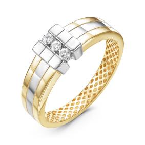 Кольцо из лимонного золота КЮЗ Del'ta Dд110180л с бриллиантом Dд110180л фото