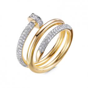 Кольцо из лимонного золота КЮЗ Del'ta Dд1101812рл с бриллиантом Dд1101812рл фото