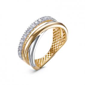 Кольцо из лимонного золота КЮЗ Del'ta Dд1101833рл с бриллиантом Dд1101833рл фото