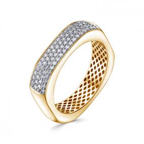 Кольцо из лимонного золота КЮЗ Del'ta Dд1101850рл с бриллиантом Dд1101850рл фото