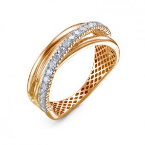 Кольцо из лимонного золота КЮЗ Del'ta Dд1101856р с бриллиантом Dд1101856р фото