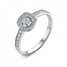 Кольцо из белого золота КЮЗ Del'ta Dд1101860рб с бриллиантом Dд1101860рб фото