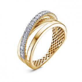 Кольцо из лимонного золота КЮЗ Del'ta Dд1101862рл с бриллиантом Dд1101862рл фото