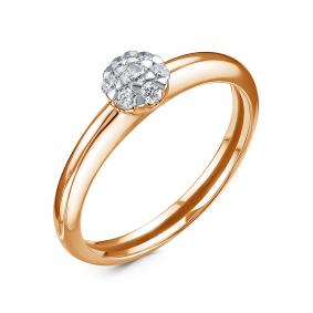 Золотое кольцо КЮЗ Del'ta Dд1101870р с бриллиантом Dд1101870р фото