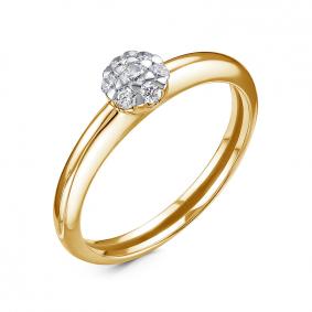 Кольцо из лимонного золота КЮЗ Del'ta Dд1101870рл с бриллиантом Dд1101870рл фото