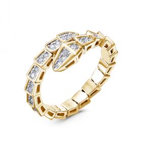 Кольцо из лимонного золота КЮЗ Del'ta с бриллиантом Dд1101911рл Dд1101911рл фото