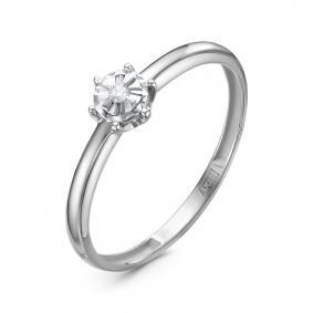 Золотое кольцо КЮЗ Del'ta Dд1102039рб с бриллиантом Dд1102039рб фото