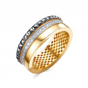 Кольцо из лимонного золота КЮЗ Del'ta Dд1102051рл с бриллиантом Dд1102051рл фото