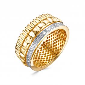 Кольцо из лимонного золота КЮЗ Del'ta Dд1102052рл с бриллиантом Dд1102052рл фото